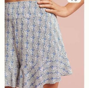 ANTHROPOLOGIE MAEVE PINEAPPLE RUFFLE SHORTS
